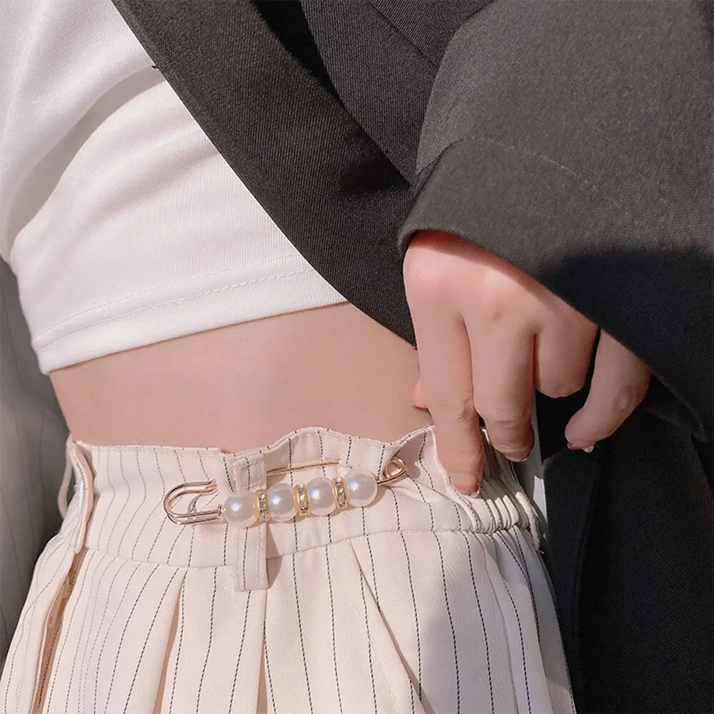 Waist Adjustment Uniform Clothing Extended Buckle Pearl Broocated