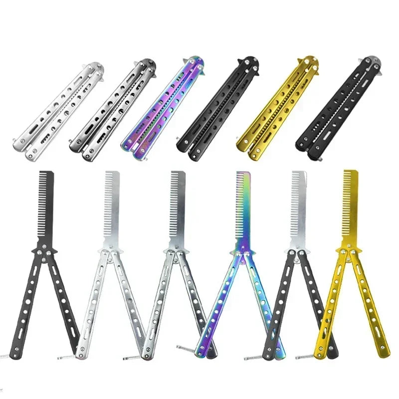 Foldable Butterfly Comb – Stainless Steel Beard & Hair Styling