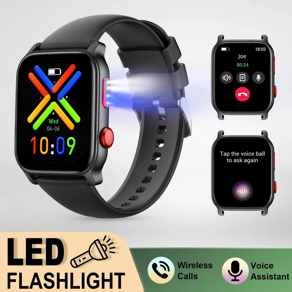 Yoateo Smart Watch 1.83" | 100+ Sports, IP68, Wireless Call