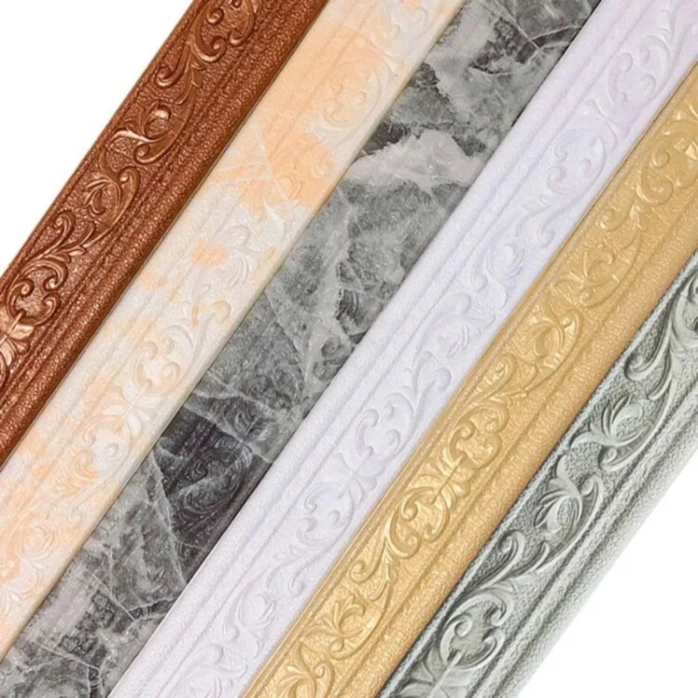 10m 3D Self-Adhesive Wall Trim Skirting Border | Waterproof
