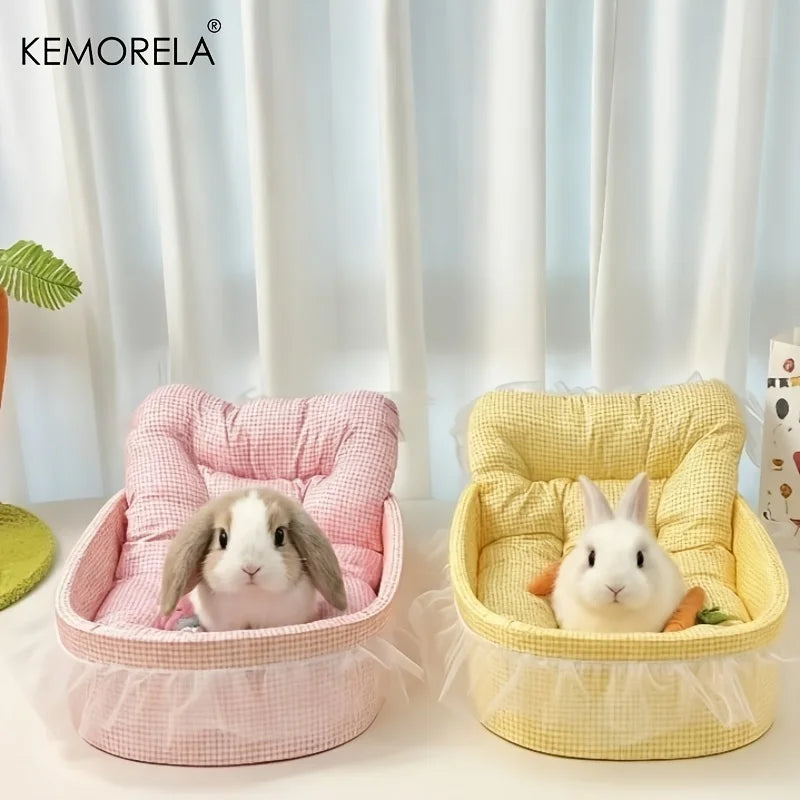Fluffy Bunny Princess Nest – Plush Bed for Rabbits & Small Pets