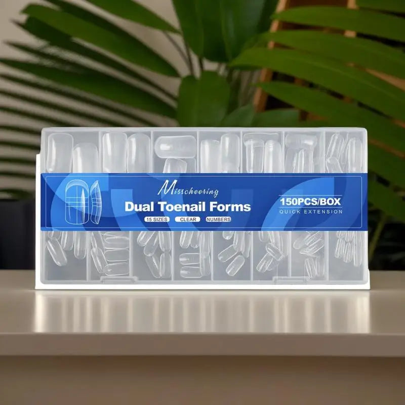 150-Piece Full Cover Toenail Extension Molds – 15 Sizes