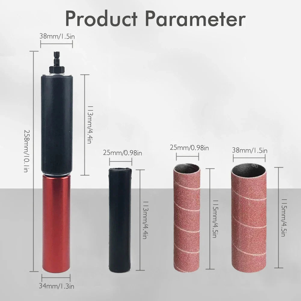 Rubber Drum Sanding Kit for Drills – Wood Metal Glass Stone