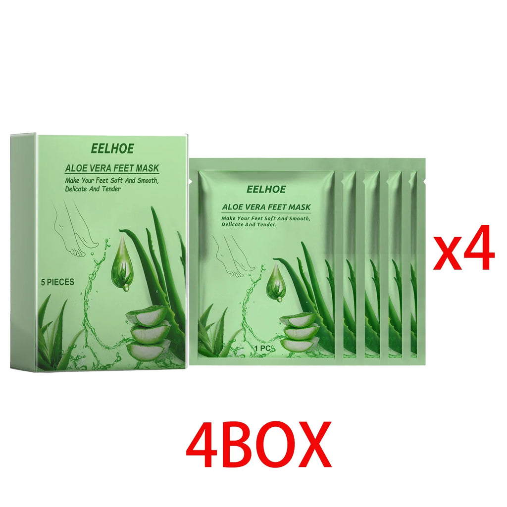 Aloe Vera Moisturizing Foot Mask Booties 5 Pairs | Hydrating