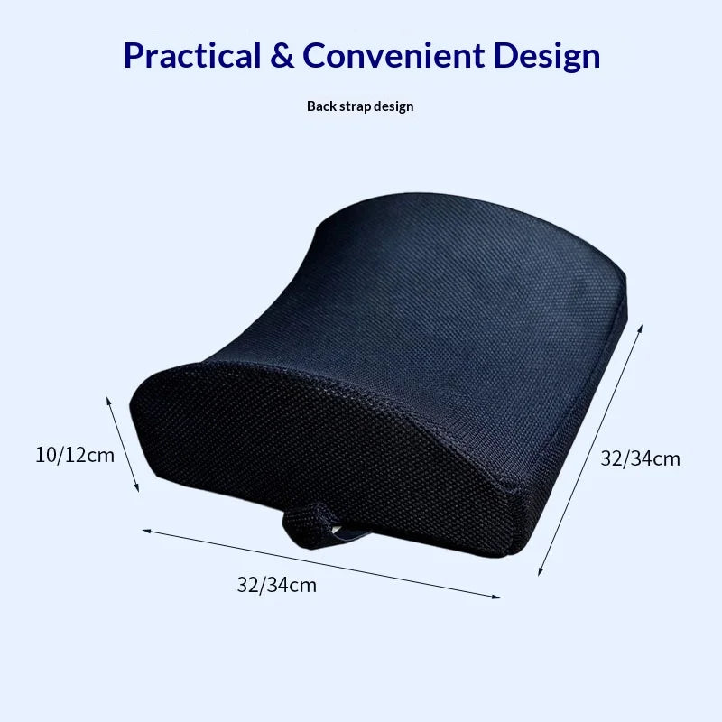 Car Lumbar Support Cushion Memory Foam Waist Pillow 2 Colors Auto