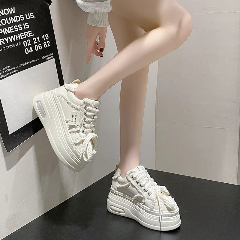 UXST Women Platform Sneakers – Lace-Up Skate Shoes
