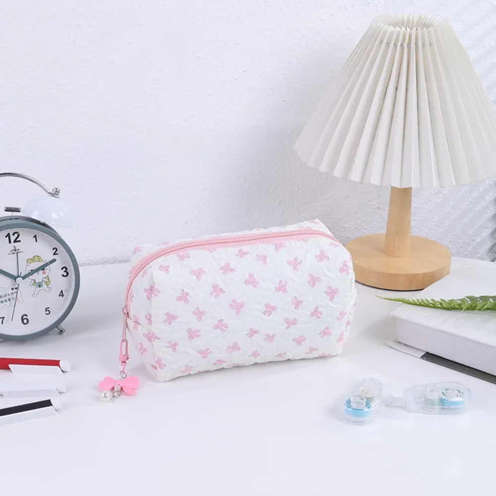 Bowknot Pencil Case – Large Capacity Pen & Cosmetic Bag