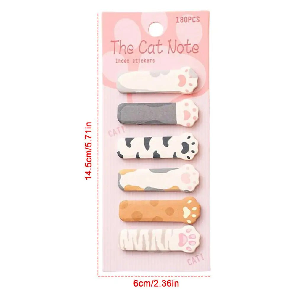 Cute Cat Sticky Notes – 180 Sheets Cartoon Memo Pads