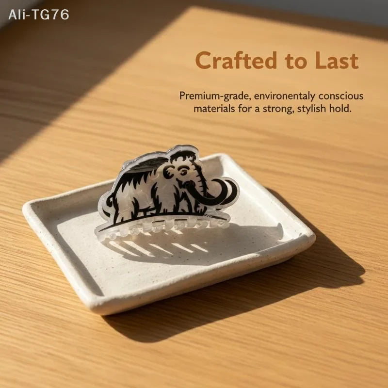 Adorable Animal Hair Claw Clips – Mammoth, Cat & Chameleon