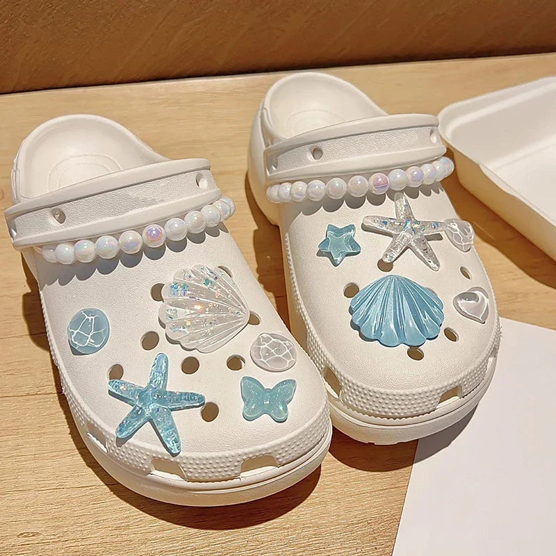 Starfish & Shell Resin Shoe Charms – DIY Clog Sandal Decor