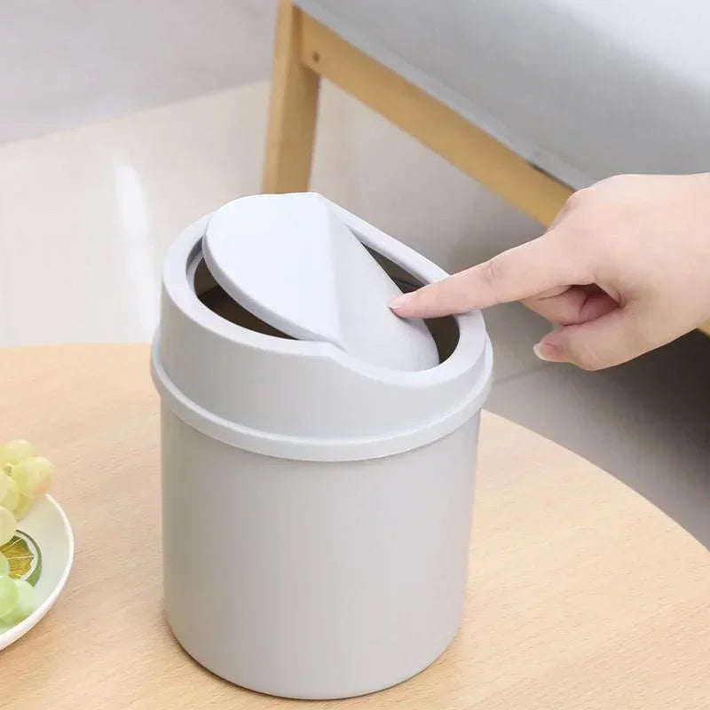 Mini Desktop Trash Can with Lid | Small Desk Waste Bin