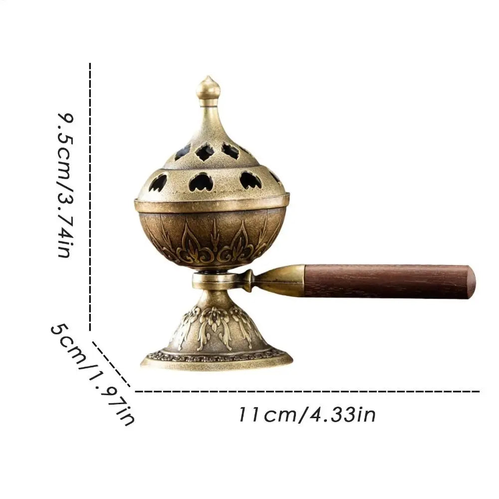 Vintage Alloy Sandalwood Incense Burner Elephant Lucky Hollow Out