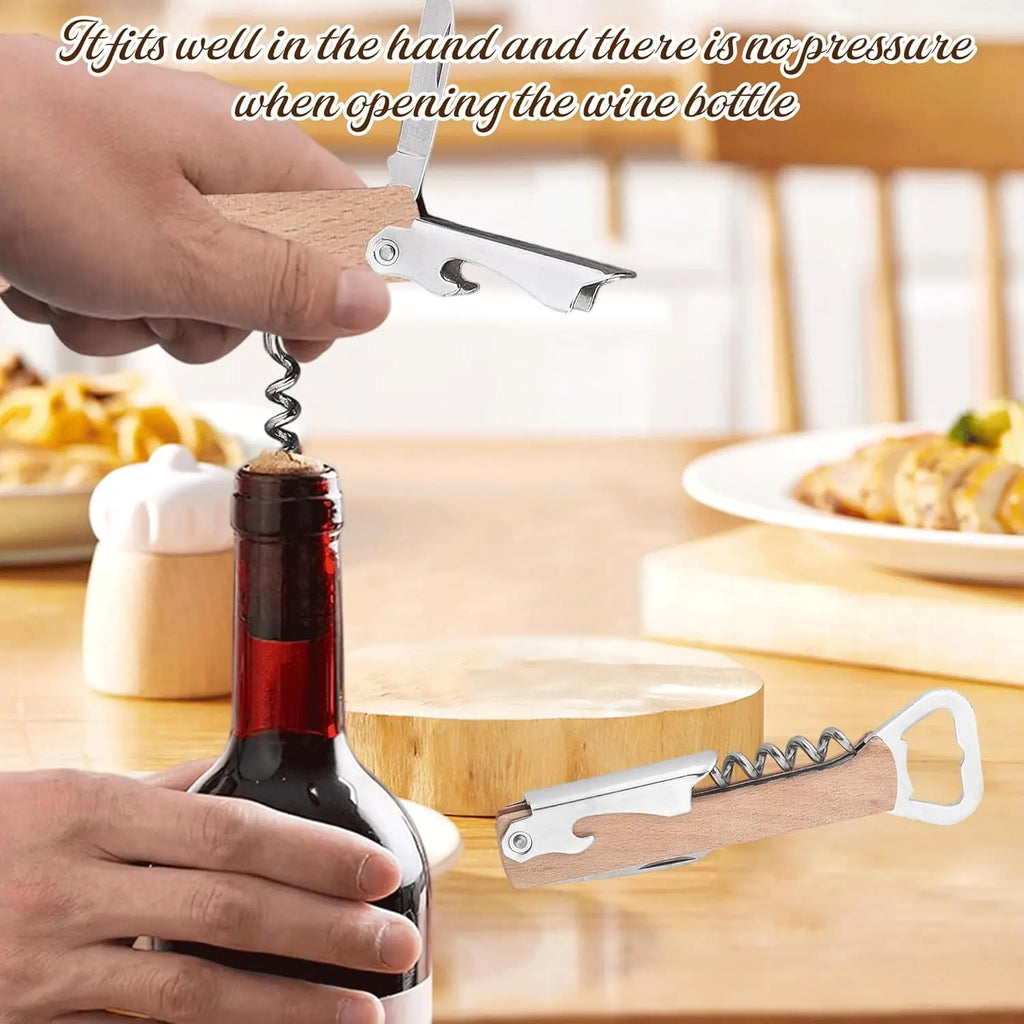 Wooden Wine Bottle Opener Groomsmen Wedding Party Gifts 1 Corkscrew
