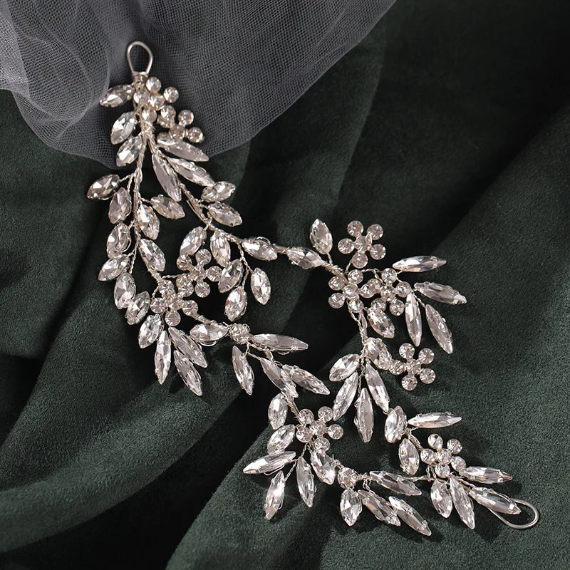 Rhinestone Leaf Headband | Bridal & Party Hair Jewelry
