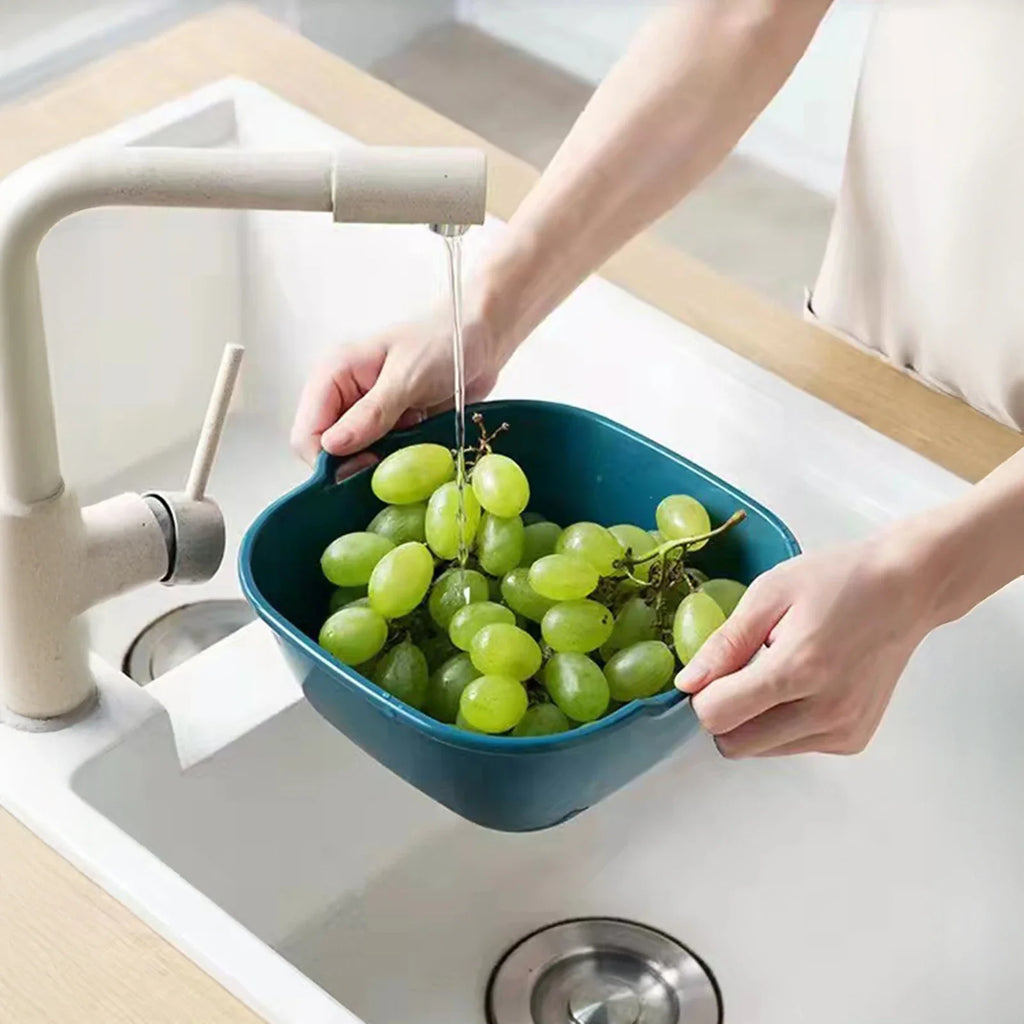 Stackable Vegetable Washing Strainer & Drain Basket Set