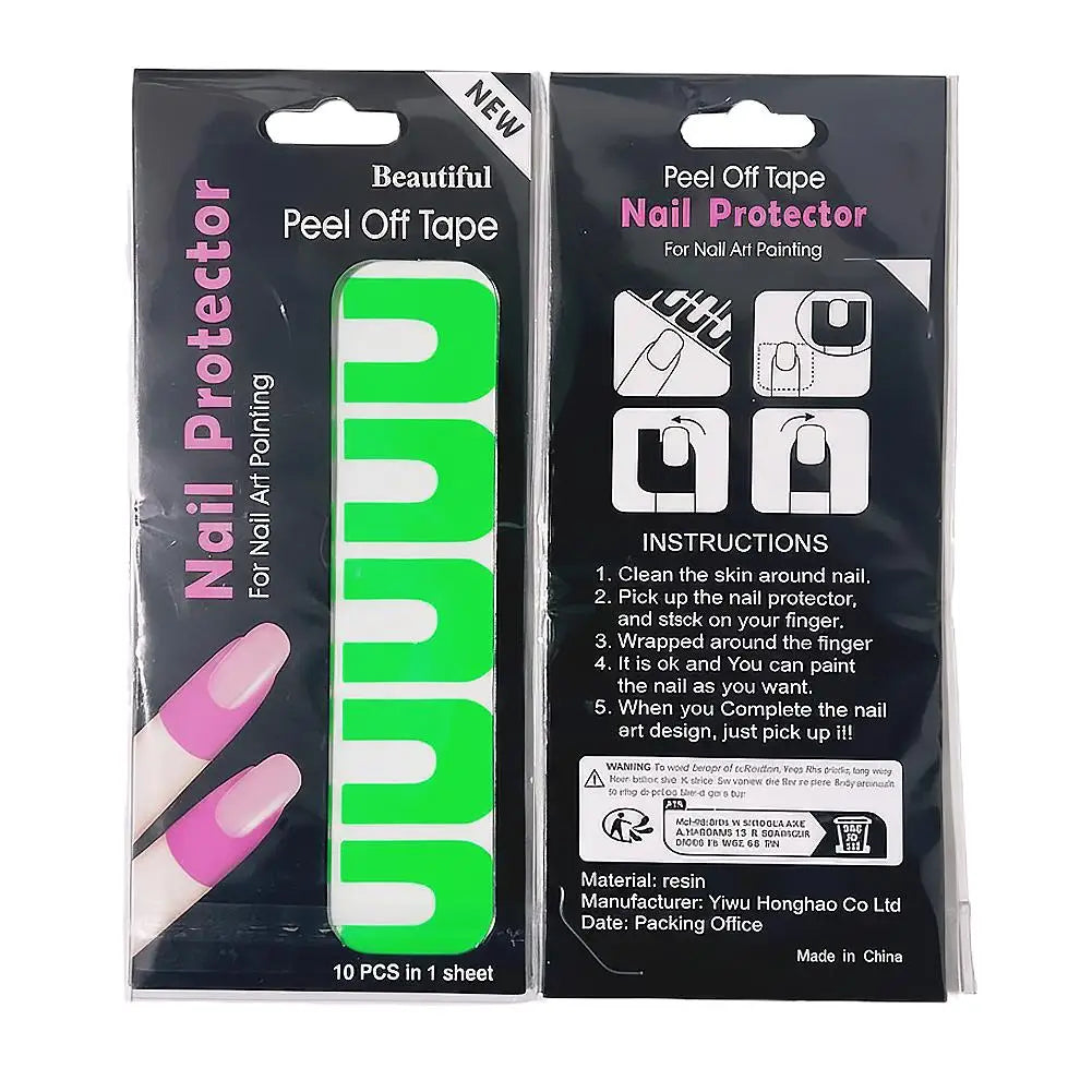 U-Shape Nail Polish Barrier Stickers | Spill-Proof Gel Stencils