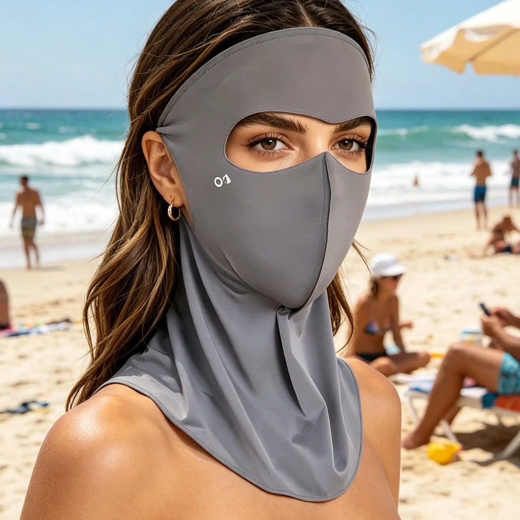 UPF 50+ Ice Silk Sun Face & Neck Mask | UV Protection Outdoor