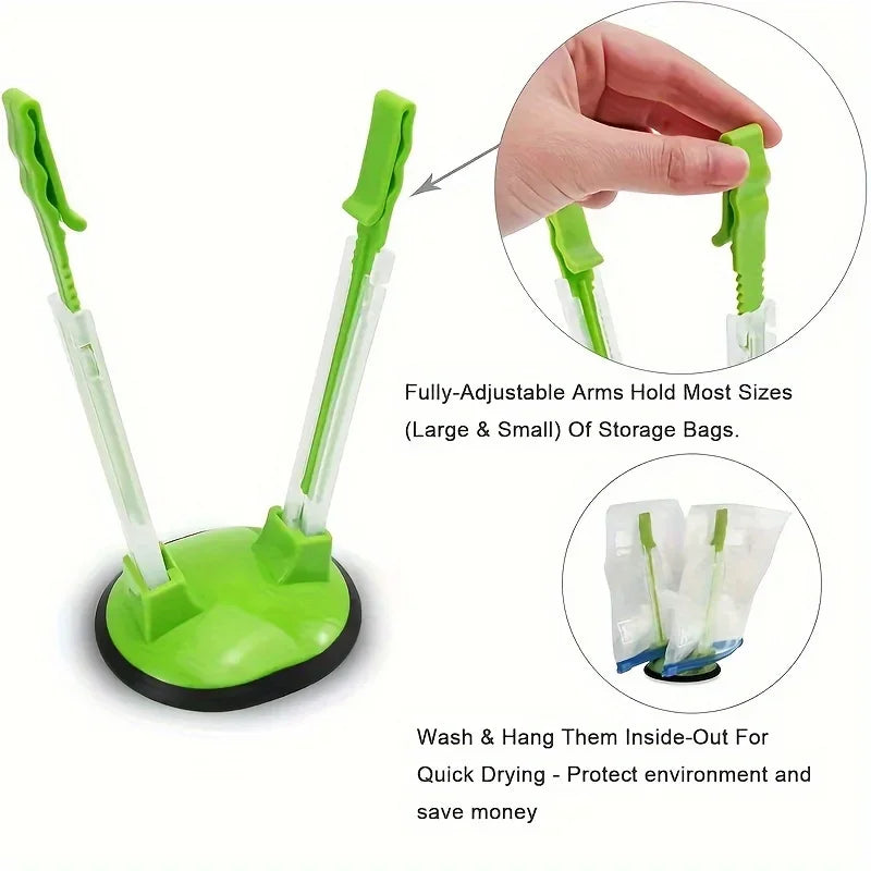 Plastic Bag Holder & Food Storage Bag Clip | Kitchen Gadget