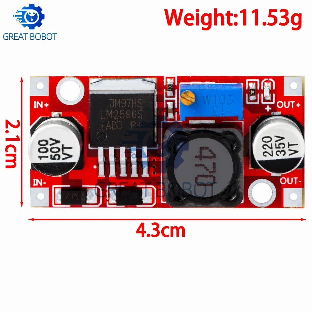 LM2596 DC-DC Buck Converter 3A Adjustable Step-Down Module