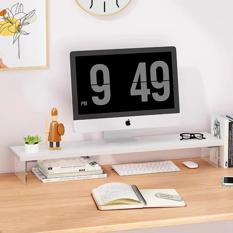 Acrylic Monitor Stand & Desktop Storage Rack | Desk Organizer