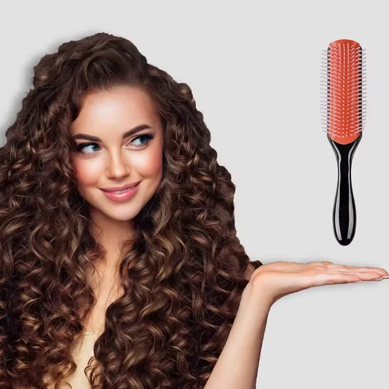 9-Row Detangling Hairbrush | Scalp Massager Styling Brush