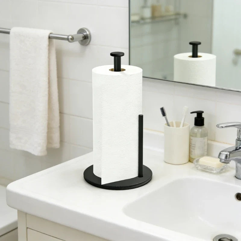 Stainless Steel Bathroom Roll Holder Weighted Base Heavy-duty