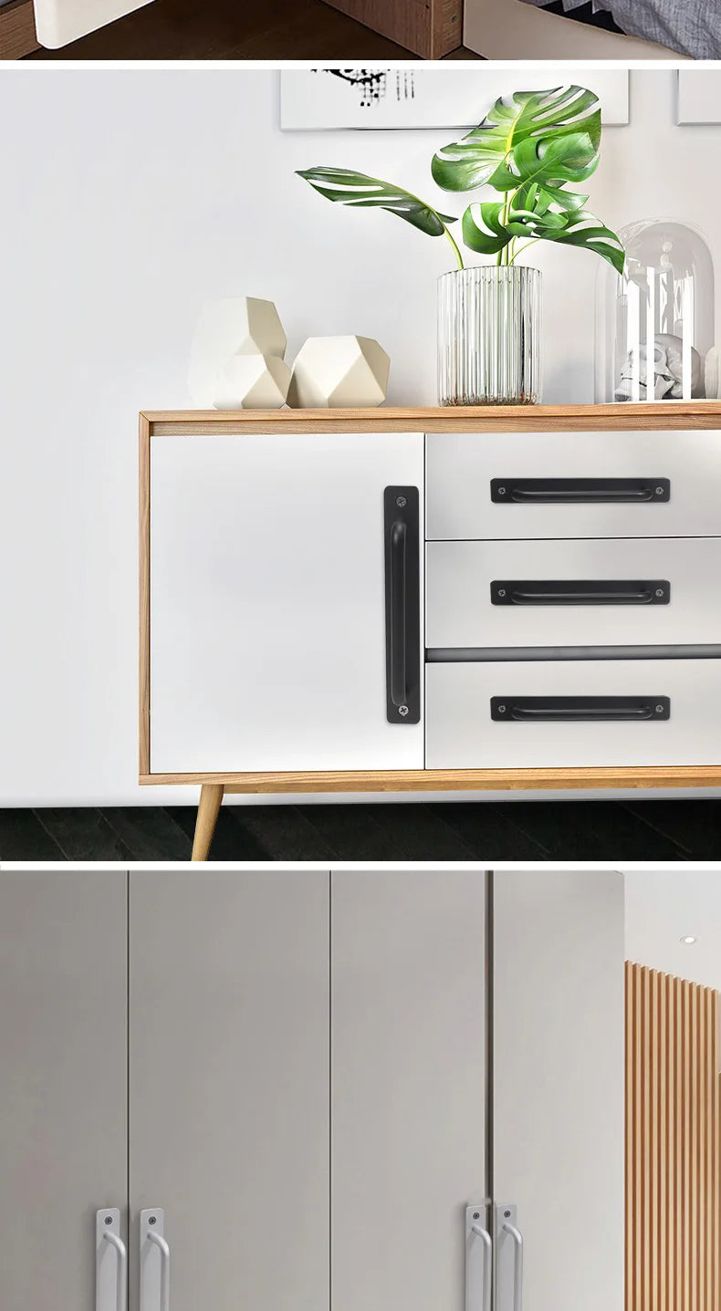Aluminium Alloy Barn Door Cabinet Handle & Drawer Pull Set