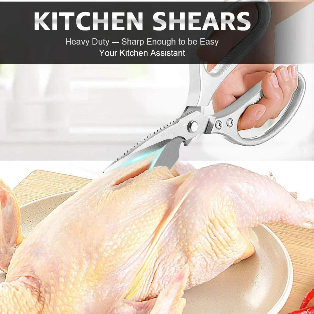 8.5" Multi-Functional Kitchen Scissors – Stainless Steel Shears