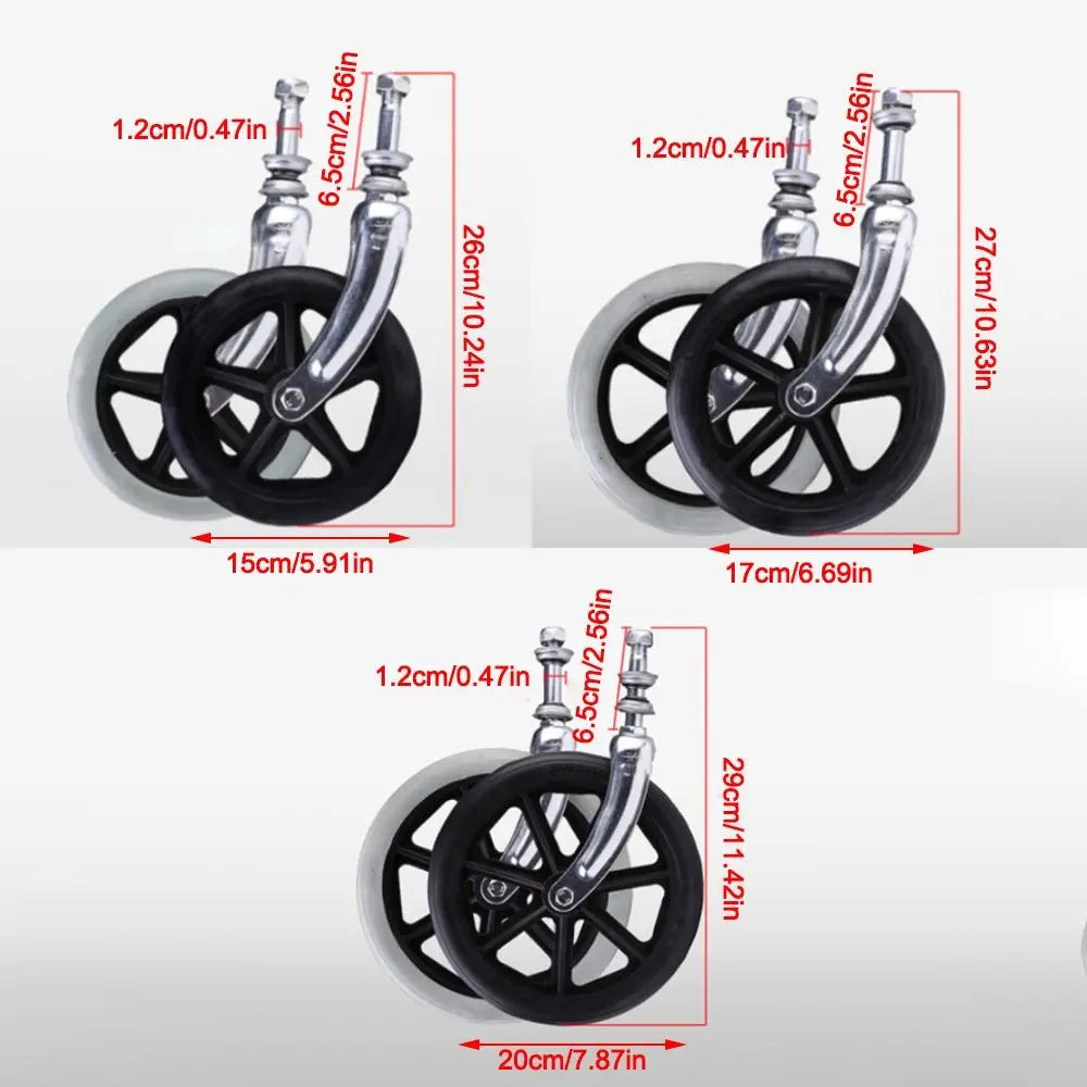 Rubber Wheelchair Front Castor Anti Slip 6 7 Shopping Cart Wheels