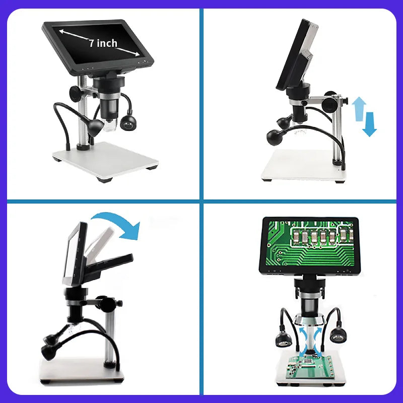 7-Inch HD Digital Microscope 500X – PC Compatible & Measurement