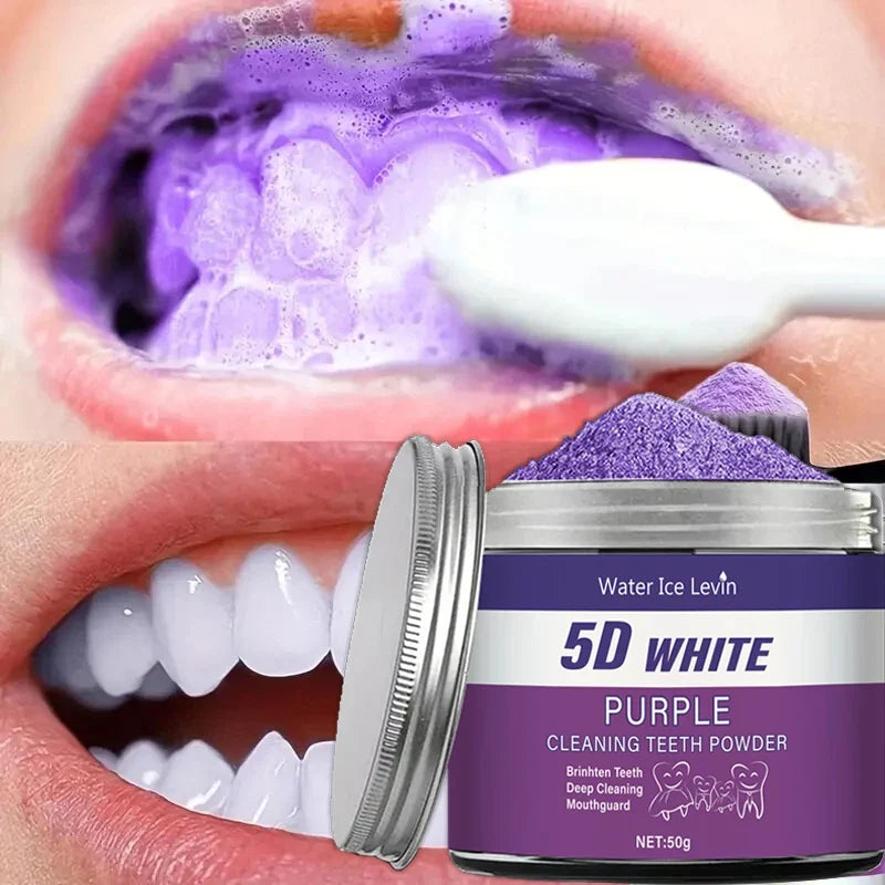 Purple Teeth Whitening Powder – Pearl Essence, Deep Clean 50g