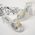 Gold Crystal Flower Slides – Women's Bling Flat Sandals