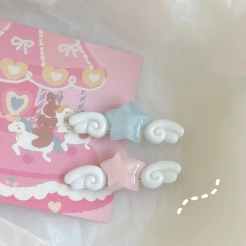 Star Wing Hair Clips for Girls – 2PCS Acrylic Barrettes