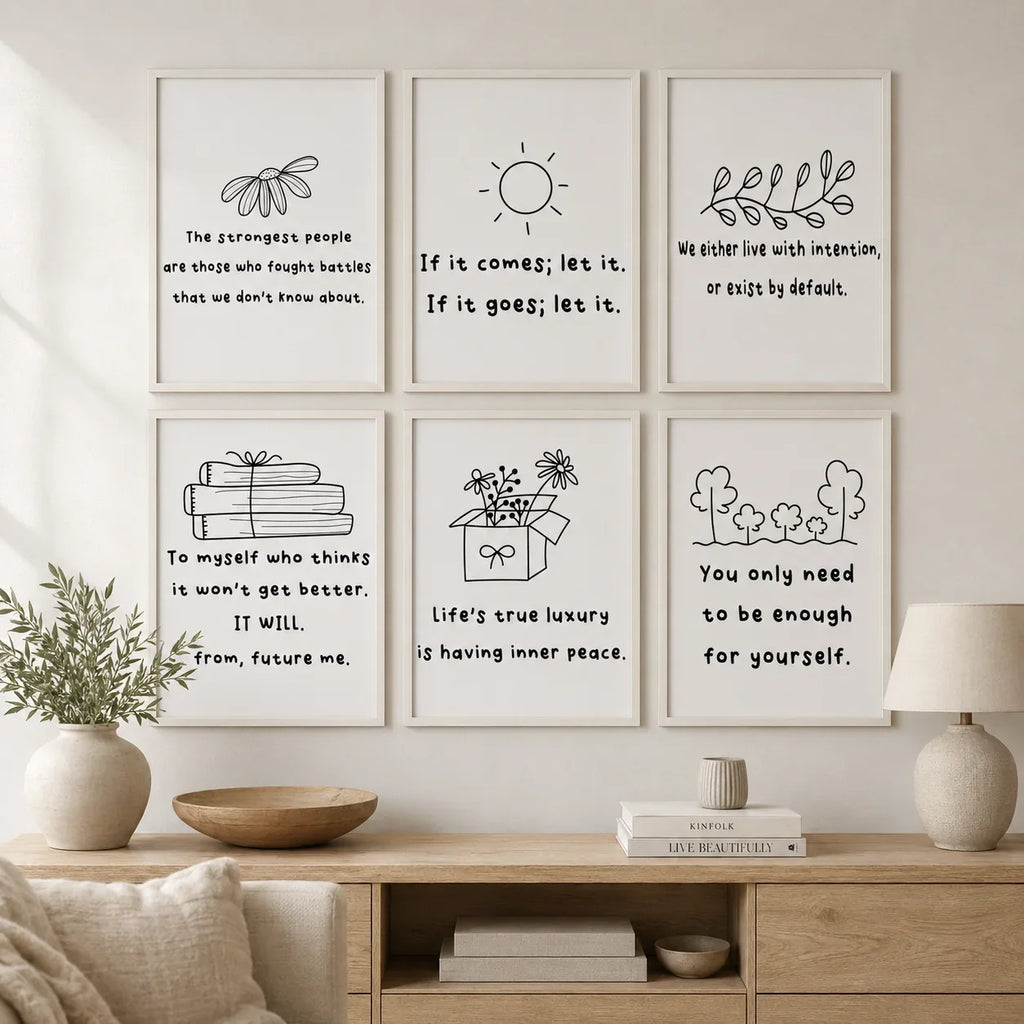 Nordic Minimalist Inspirational Quote Canvas Wall Art Print