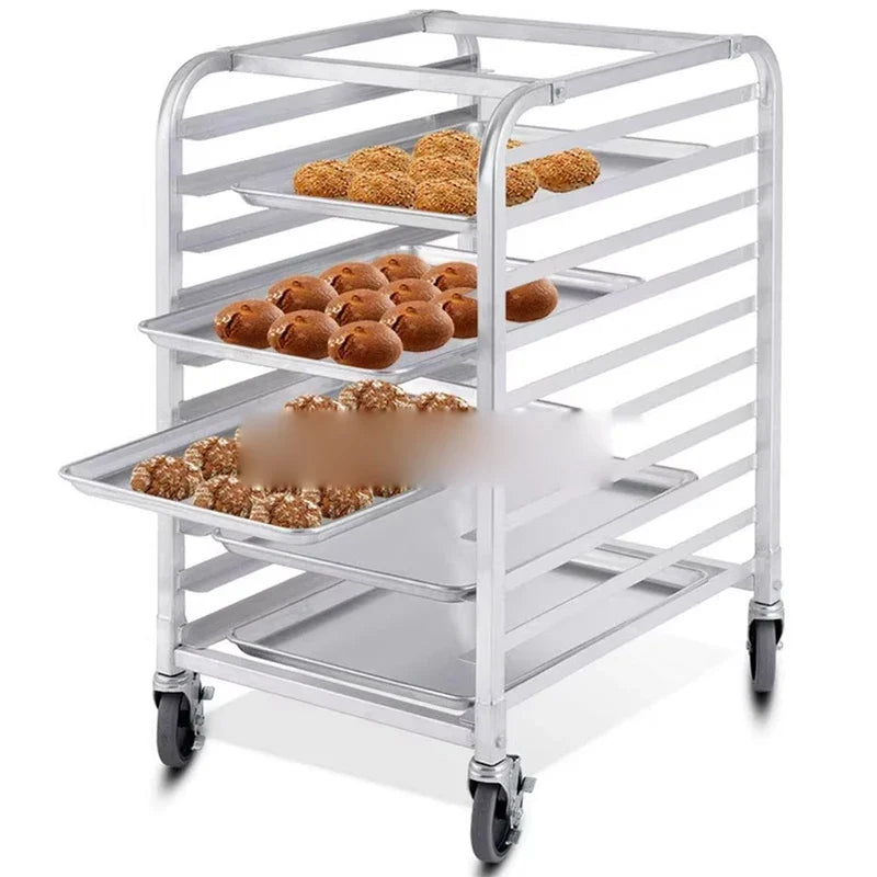 Commercial Bakery Bun Pan Rack Trolley 10 or 20 Layer Wheels