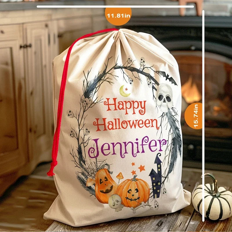 Personalized Halloween Drawstring Candy Bag – Custom Kids Gift