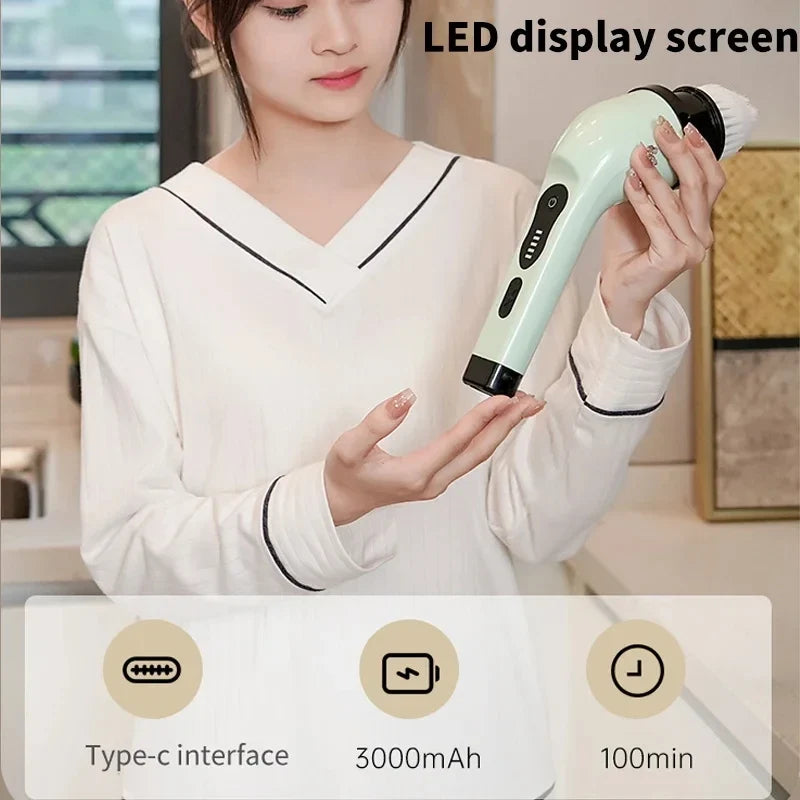 9-in-1 Electric Spin Scrubber | Kitchen & Bathroom Brush