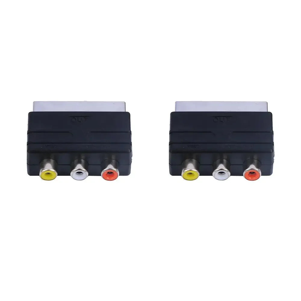 SCART Male to 3 RCA Female Adapter for TV DVD AV Converter