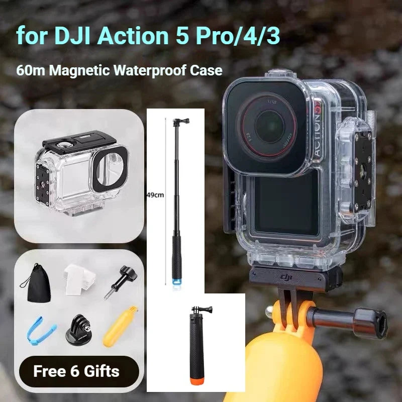 Magnetic Waterproof Diving Case for DJI Action 5 Pro/4/3