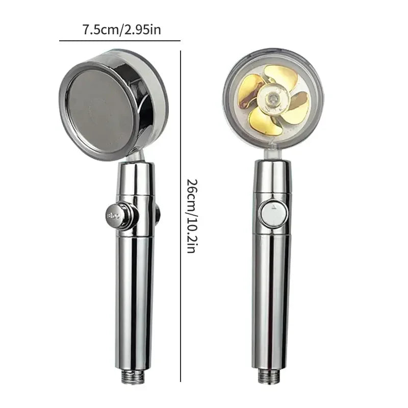 360° Twin Turbo High-Pressure Water-Saving Handheld Shower Head