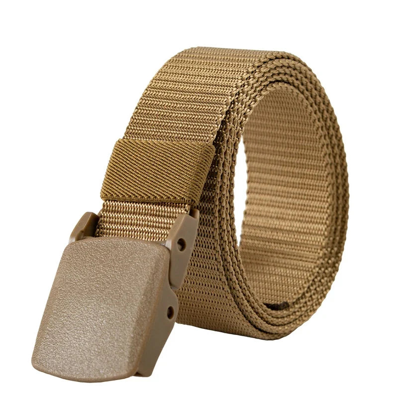 Unisex Nylon Tactical Belt – Non-Magnetic Plastic Buckle
