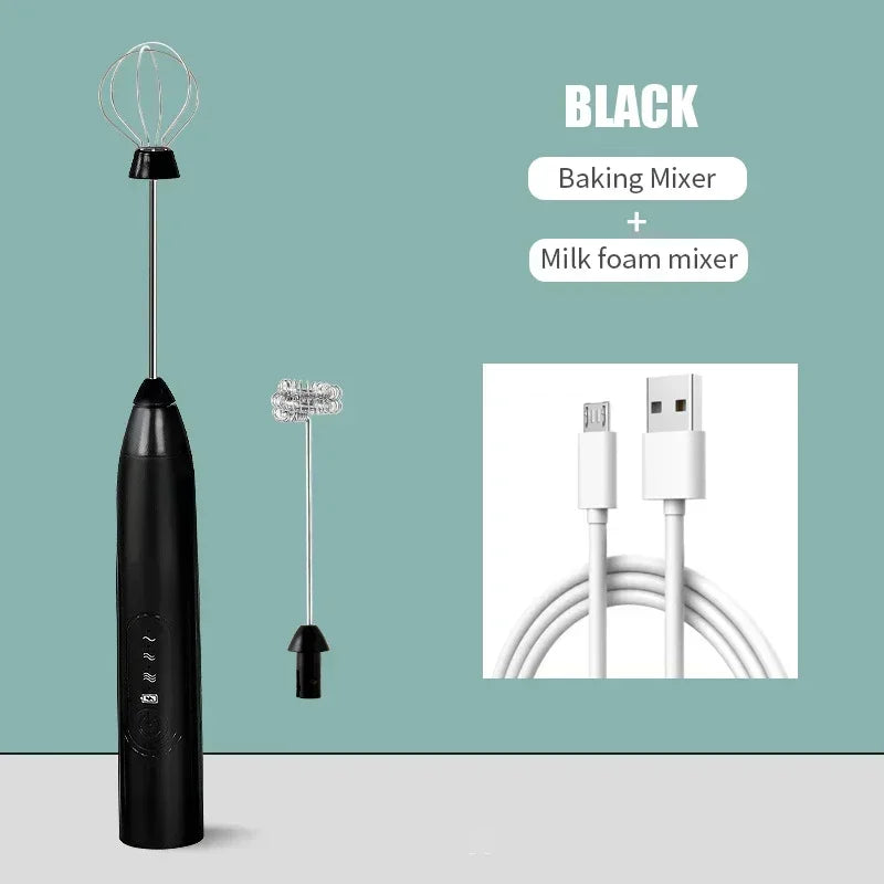 2-in-1 USB Electric Egg Beater & Milk Frother | Mini Mixer