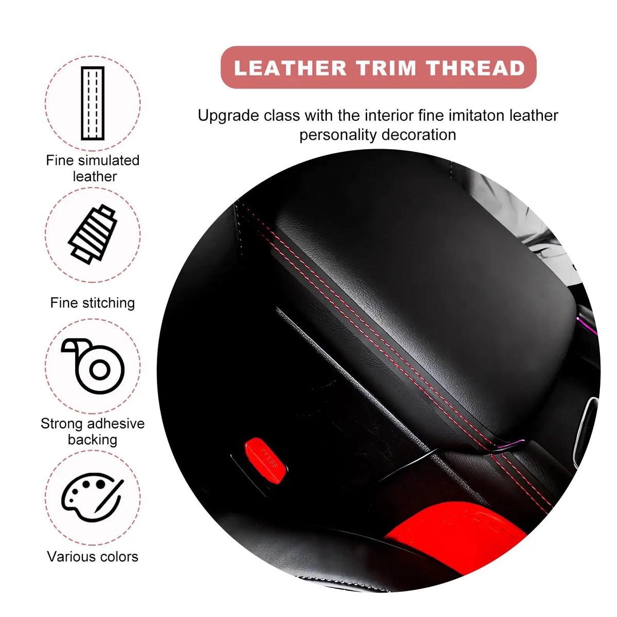 PU Leather Car Trim Strip | DIY Door & Dashboard Decoration