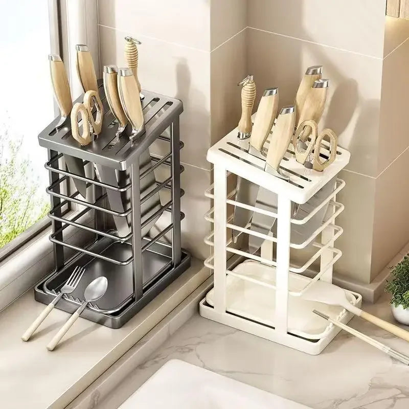 Kitchen Countertop Companion Multi-function Dish Rack Knife Holder