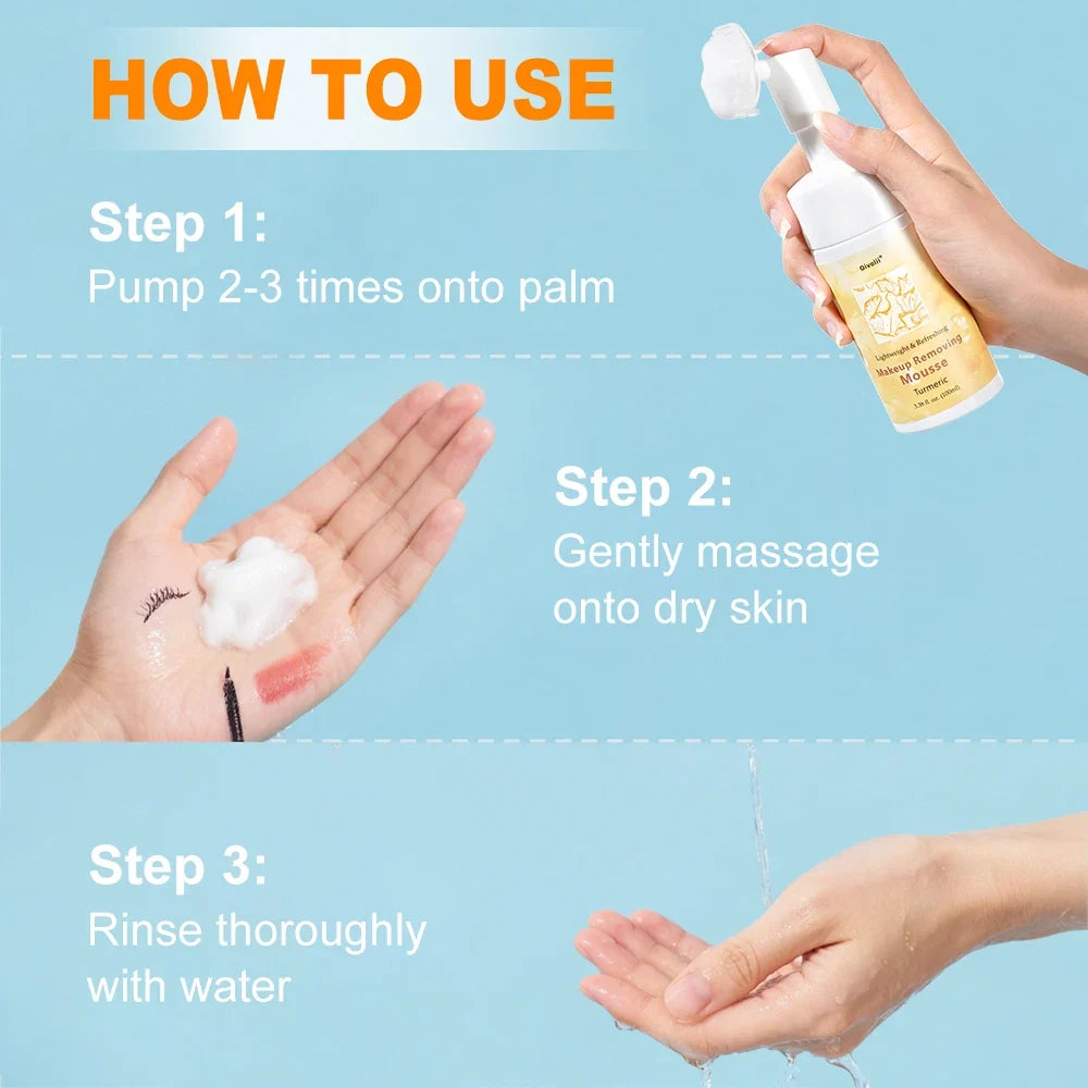 Turmeric Foaming Face Cleanser – Gentle Makeup Removing Mousse
