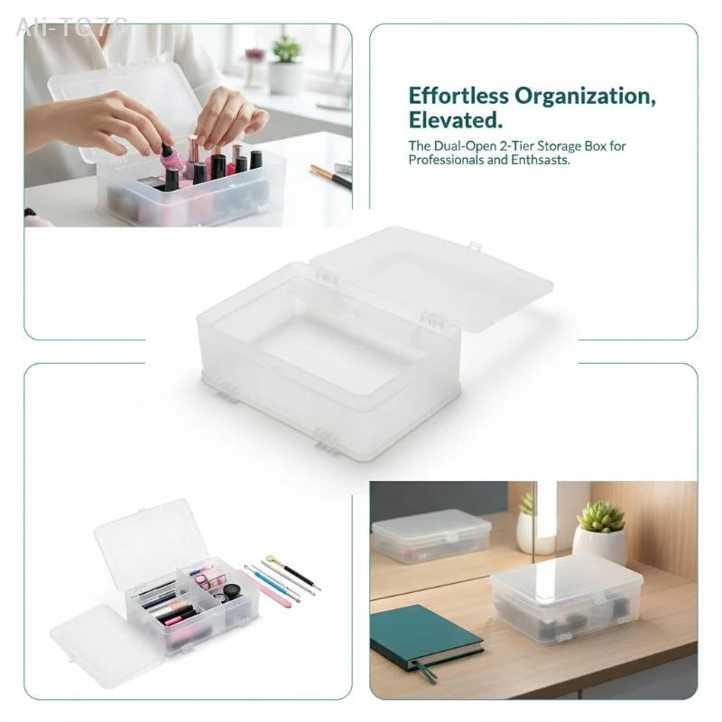 Double Layer Transparent Storage Box – Nail Art & Craft
