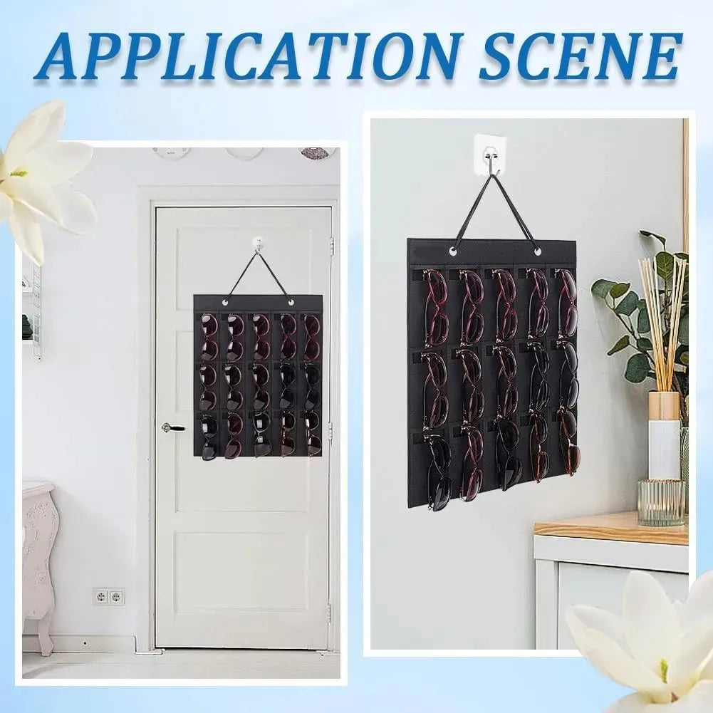 Sunglasses Storage Hanging Bag 15 25 Felt Slot Organiser Eyeglasses