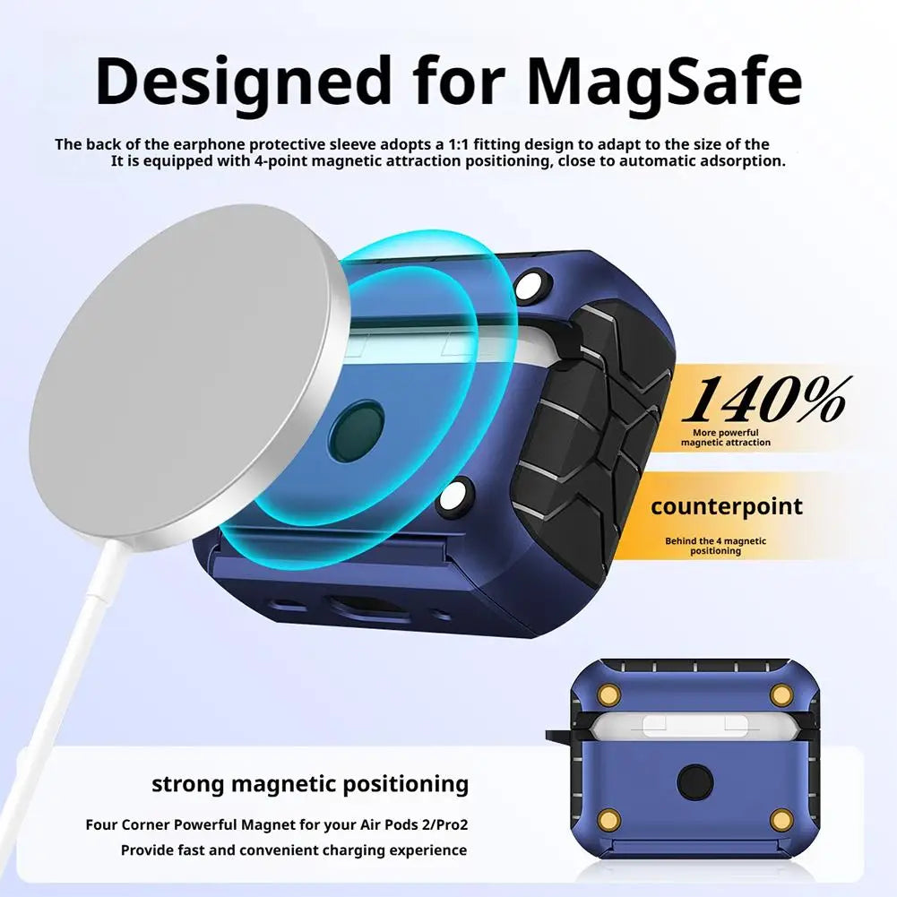 AirPods Pro 3 MagSafe Case – Magnetic Lock, Kickstand & Carabiner