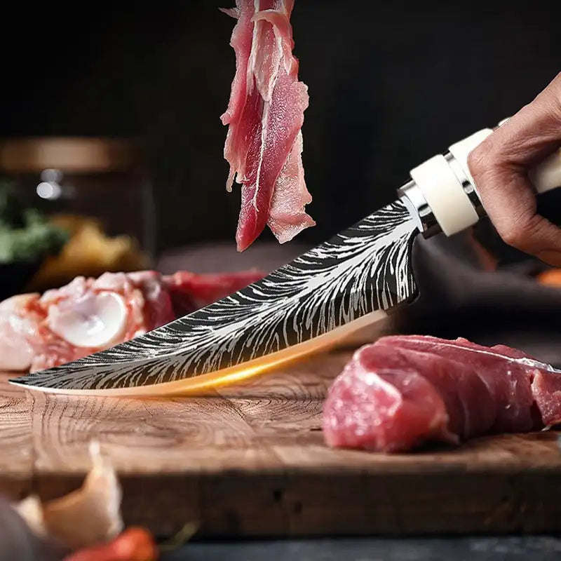 Damascus Steel Japanese Chef Knife – 10.5" Sharp Kitchen Blade
