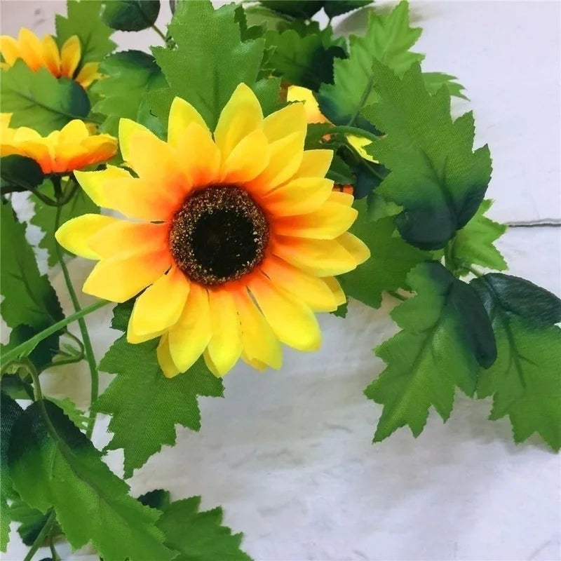 260cm Artificial Sunflower Garland | Silk Flower Vine Decor